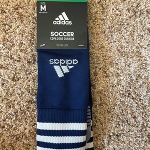 Adidas Blue and White Athletic Soccer Socks